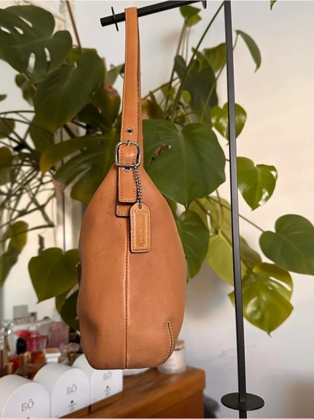 Y2k vintage Coach Tan Leather Hobo with Silver Buckle - Picture 2 of 8